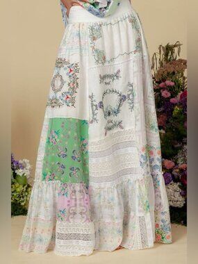 Fillyboo Patchwork Floral Maxi Skirt